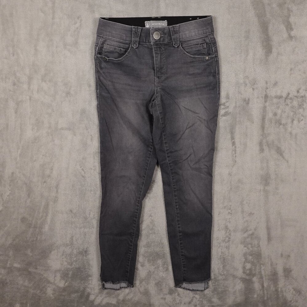 Wit and Wisdom Jeans mid rise skinny crop‎ women's 0p petite gray stretchy